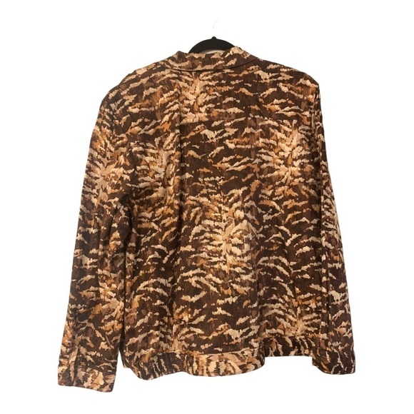 ALFRED DUNNER Animal Print Long Sleeve Zip Front lightweight Jacket Coat Size 20 - Picture 2 of 15